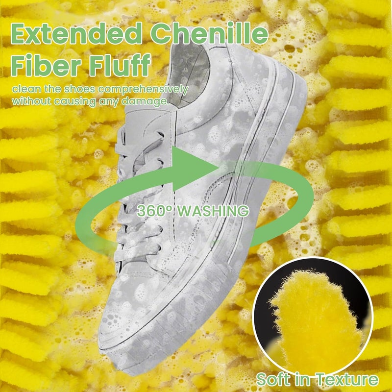 ADEHMDA 1pc Shoe Washing Machine Bag, Sneaker Laundry Bag for Washing Machine, Extra Long and Thick Microfibre Fluff, Reusable for Washer and Dryer (1pc, Yellowish Green) - Image 4